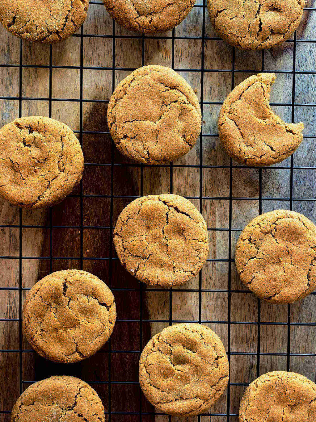 gingerbread cookies on rack