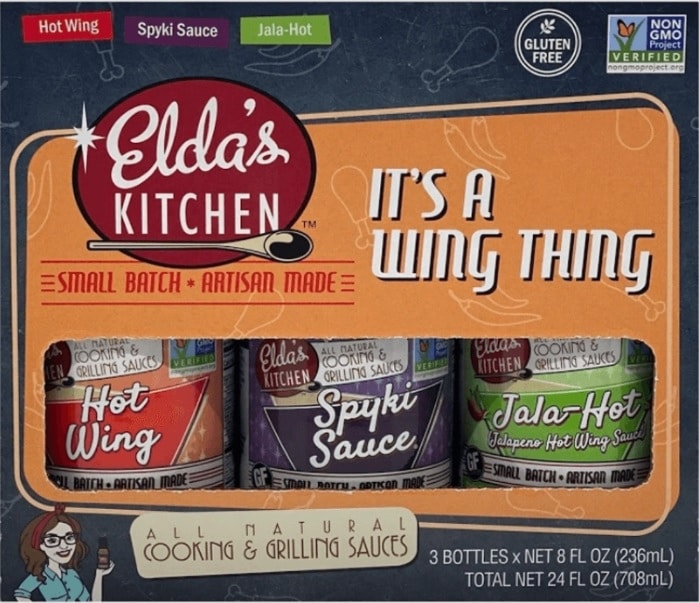 3 pack box of elda's kitchen sauces