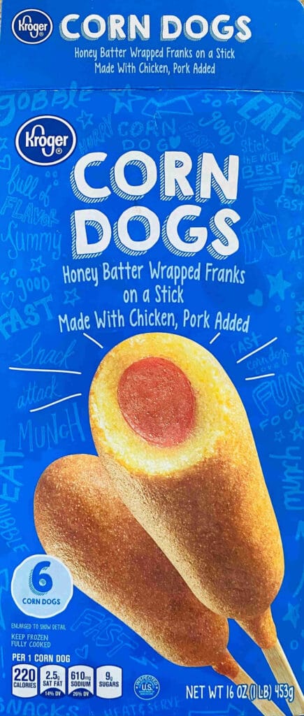 box of kroger air fryer corn dogs