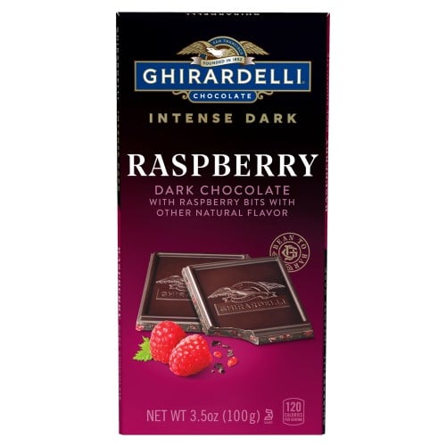 a bar of Ghirardelli raspberry chocolate