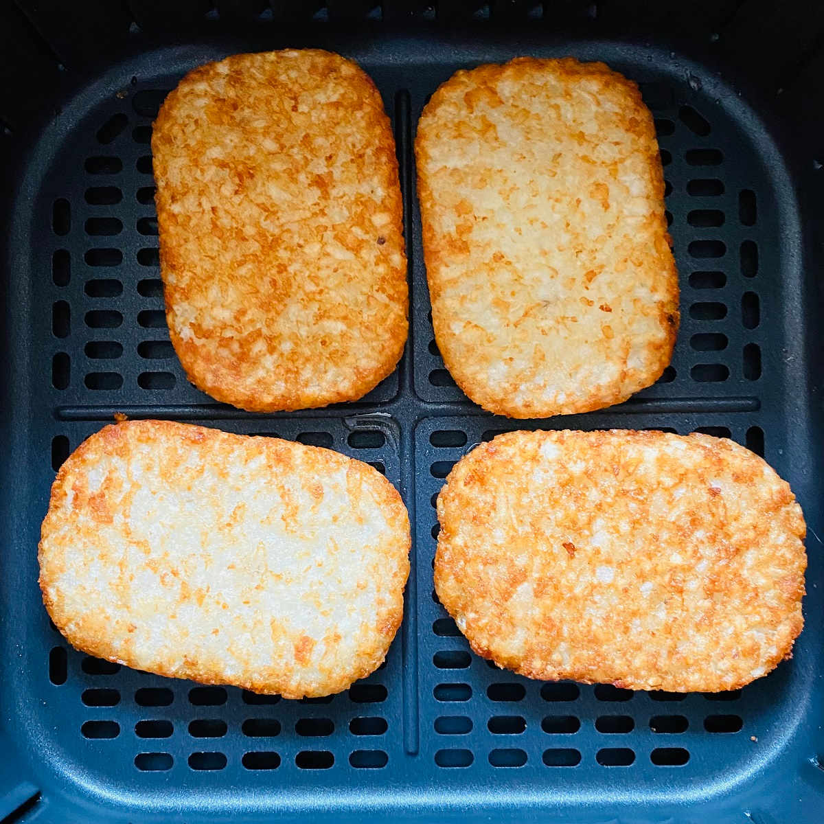 hash browns in air fryer cooked