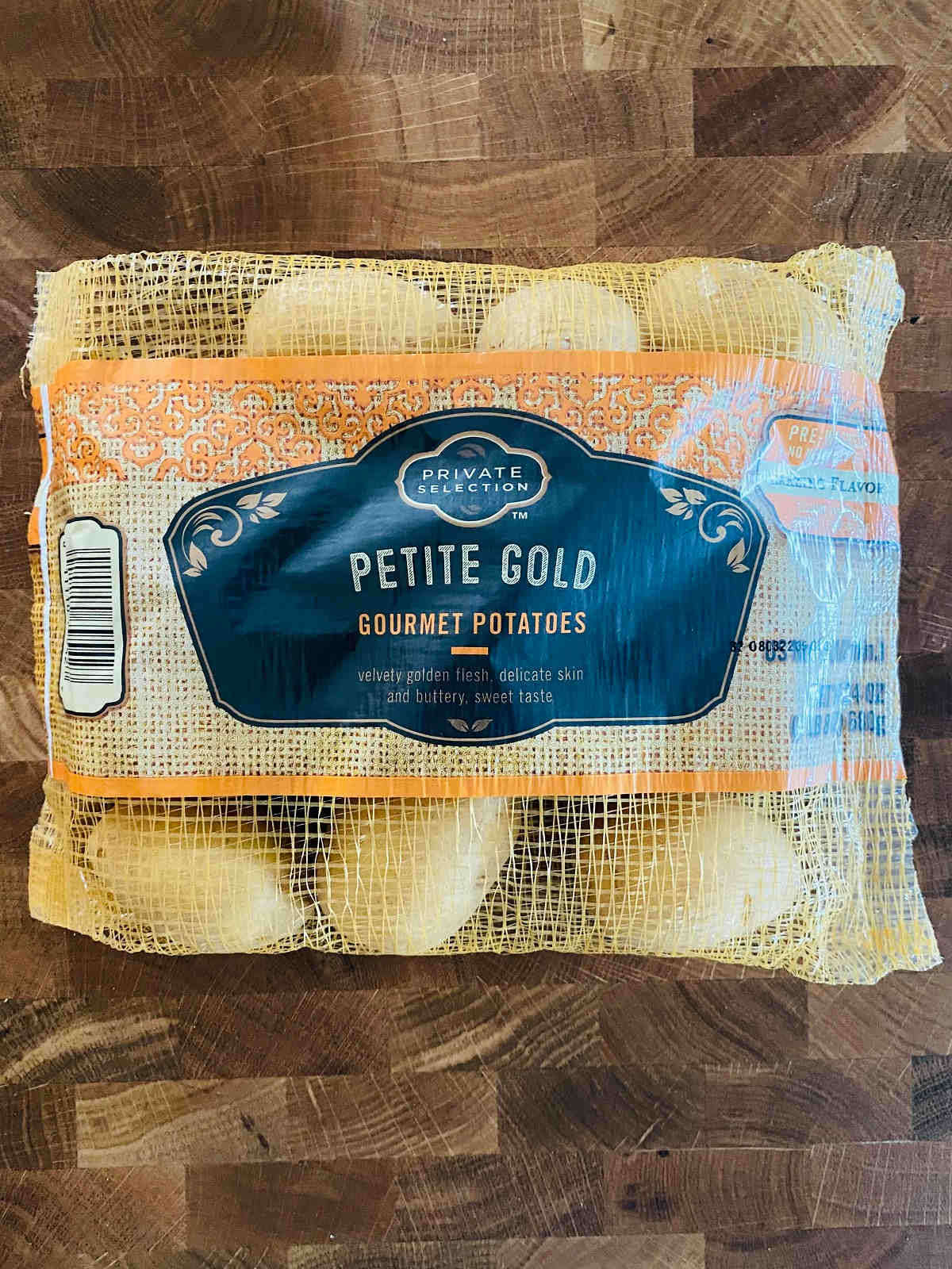 bag of Safeway private selection petite gold potatoes