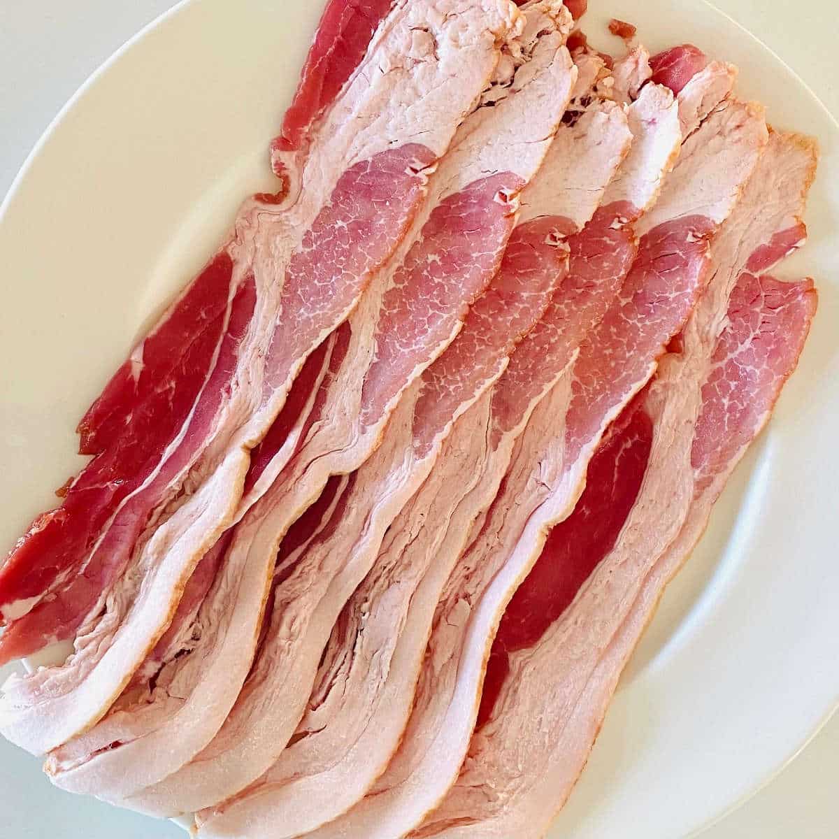 raw bacon to cook on Blackstone griddle.